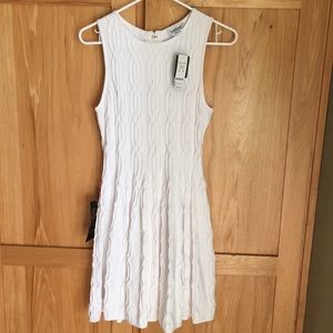Bebe fit flare white sweater dress women’s M NEW